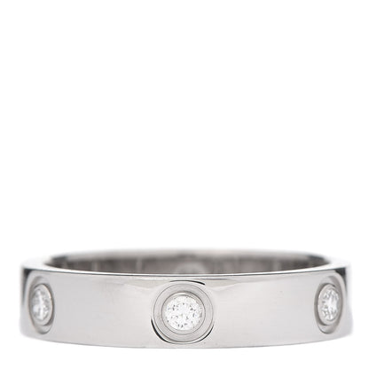Cartier 18K White Gold 6 Diamond 5.5mm LOVE Ring 66 11.5 3 of 4