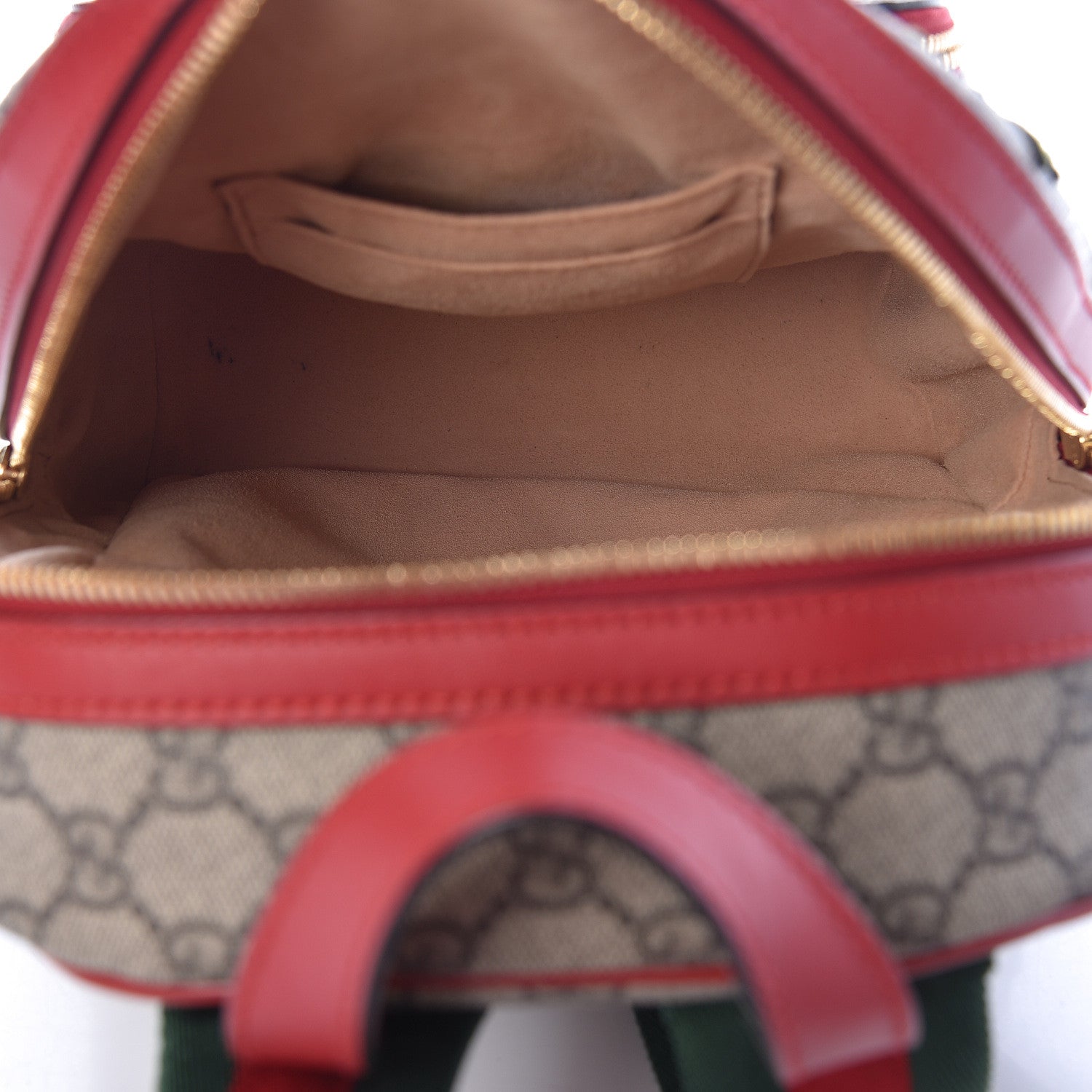 Gucci GG Supreme Monogram Web Kingsnake Heart Embroidered Small Day Backpack Red 5 of 15