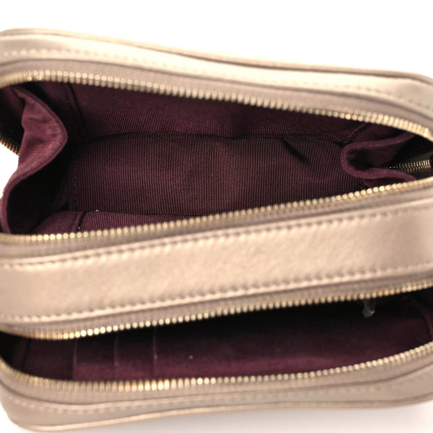Metallic Lambskin Mini Coco Boy Camera Case Dark Gold