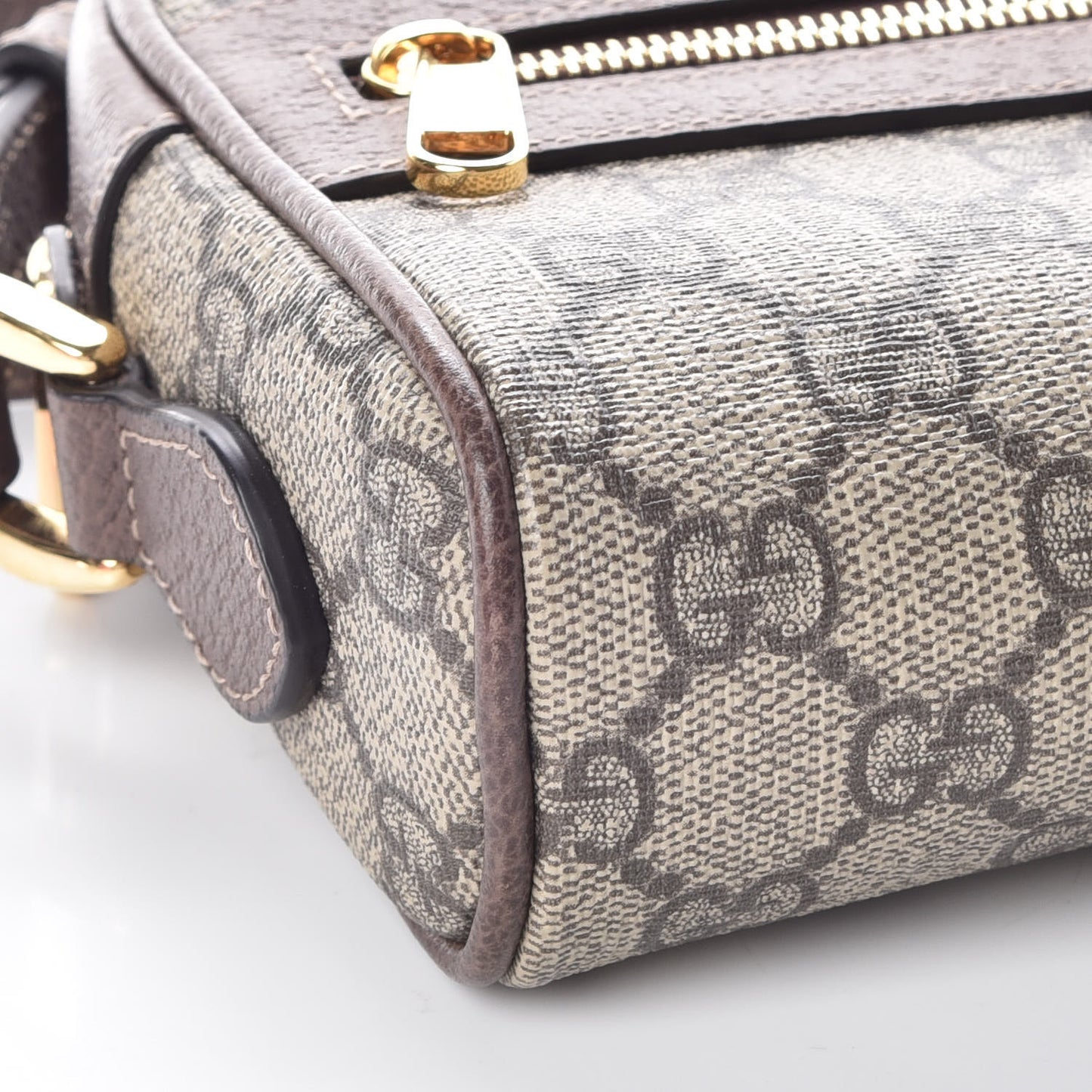 GG Supreme Monogram Web Mini Ophidia Shoulder Bag Brown