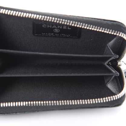 Chanel Goatskin Camellia Embossed Zip Coin Purse Black 4 of 6