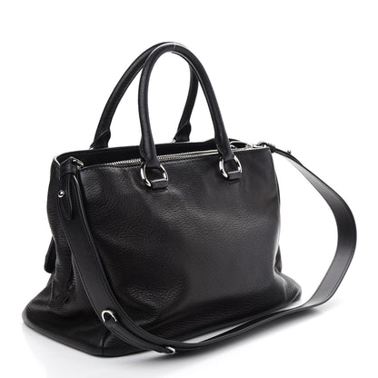Prada Vitello Daino Tote Black 3 of 9