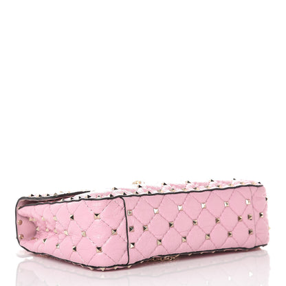 Valentino Garavani Craquele Nappa Medium Rockstud Spike Shoulder Bag Pink 5 of 11