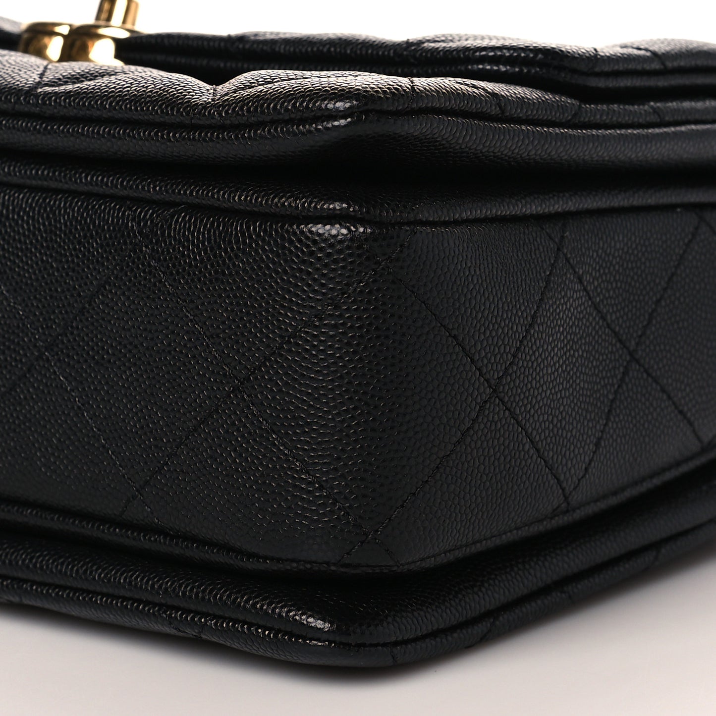 Caviar Quilted Coco First Flap Black
