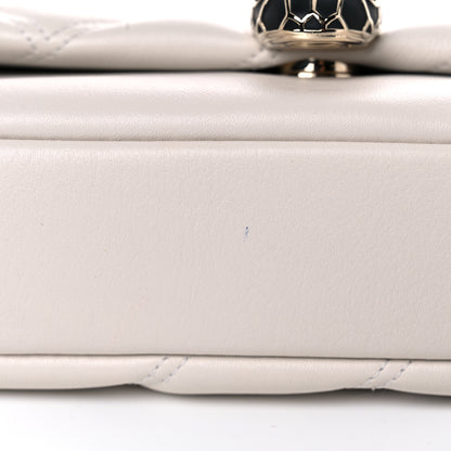 Bulgari Calfskin Matelasse Small Serpenti Cabochon Shoulder Bag White 7 of 10