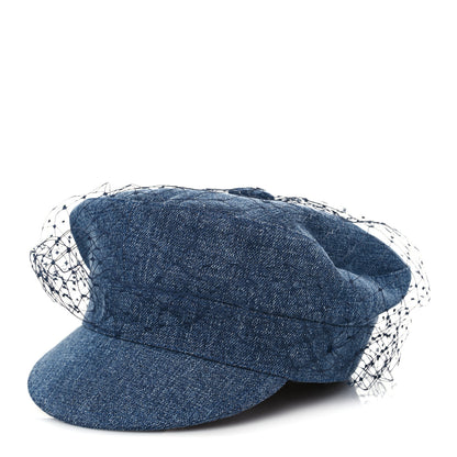Christian Dior Denim Arty Veil Cap 57 Blue 1 of 8
