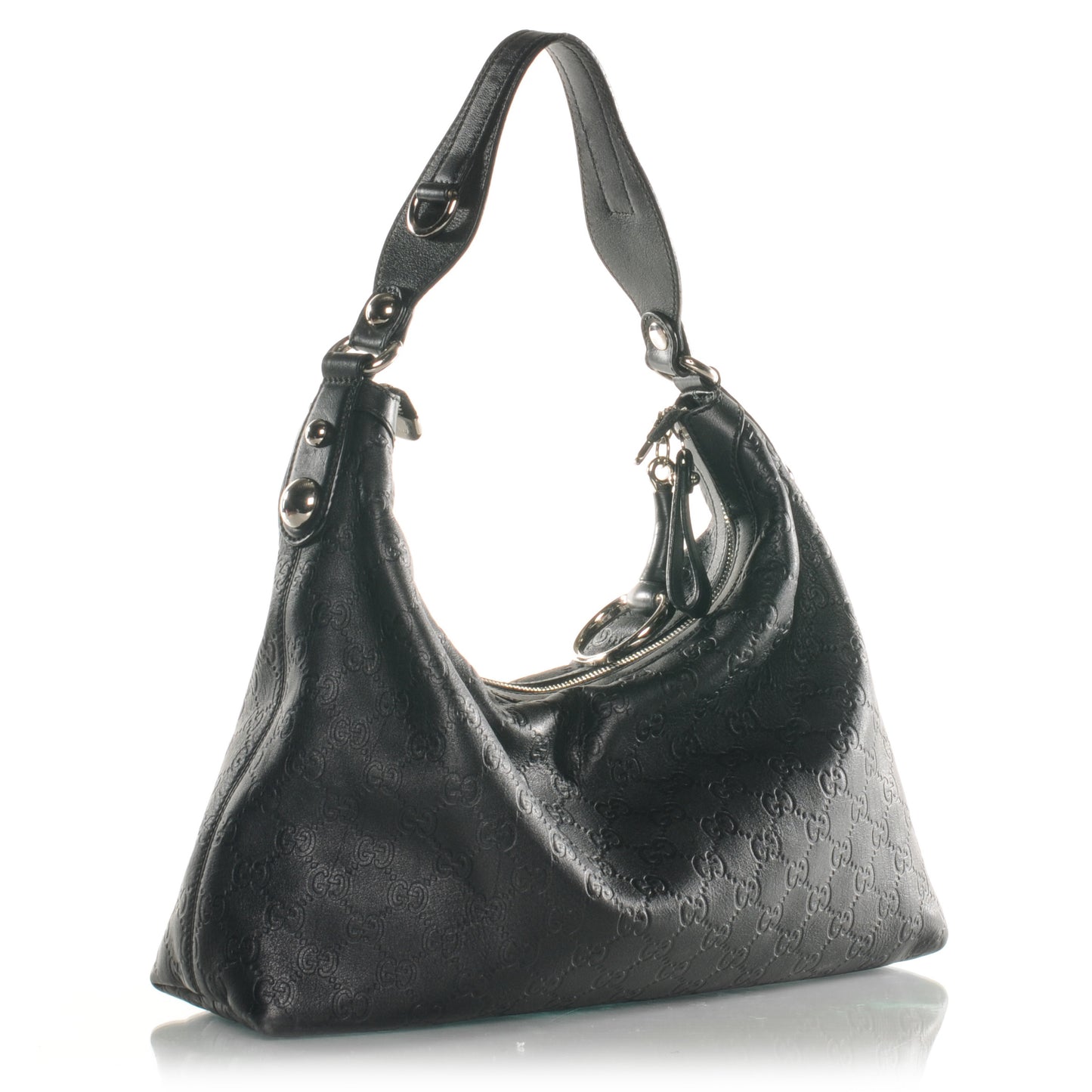 Guccissima Medium Icon Bit Hobo Black