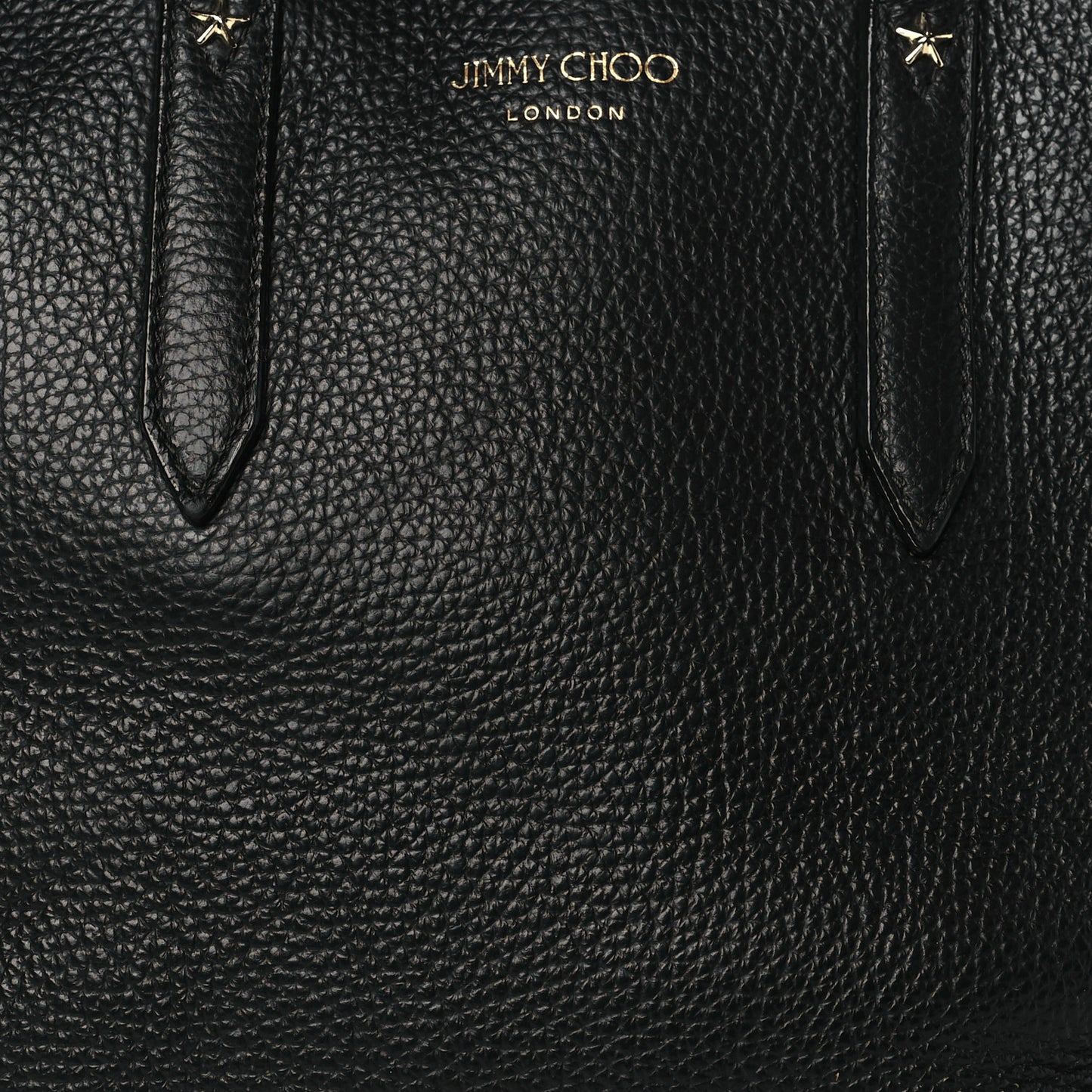 Grainy Calfskin Star Studded Bria Tote Black