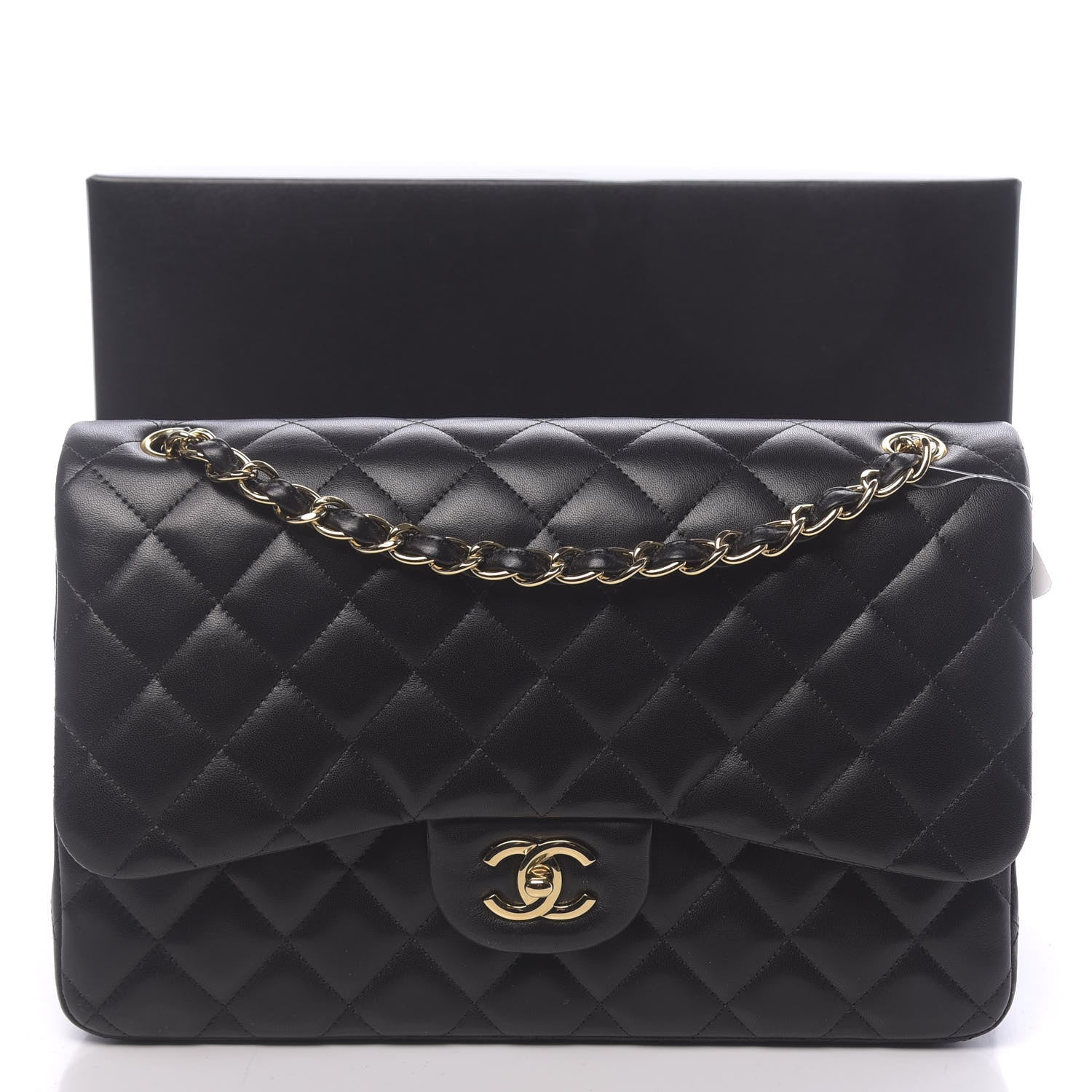 Chanel Lambskin Quilted Jumbo Double Flap Black 13 of 13