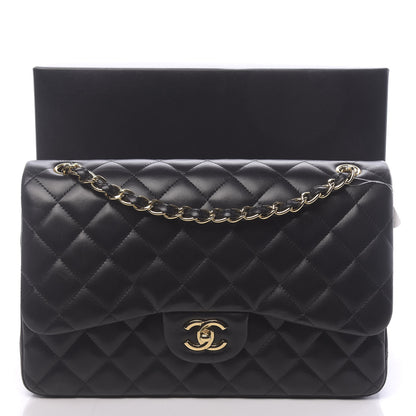 Chanel Lambskin Quilted Jumbo Double Flap Black 13 of 13