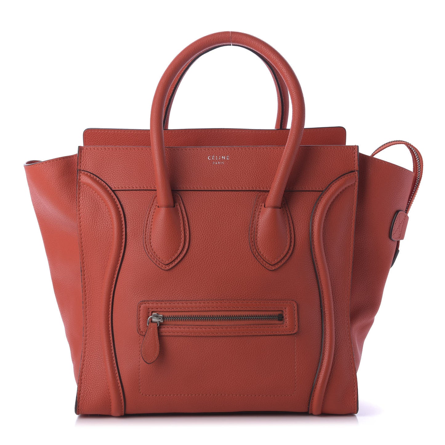 Drummed Calfskin Mini Luggage Vermillon