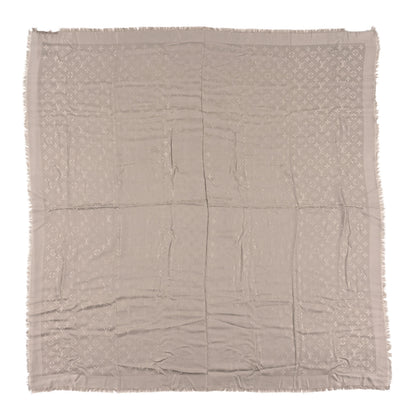 Louis Vuitton Silk Wool Monogram Shawl Greige 1 of 3