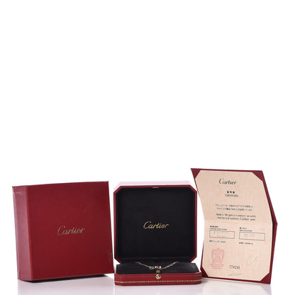 Cartier 18K White Pink Gold Diamond Three Ring LOVE Pendant Necklace 8 of 8
