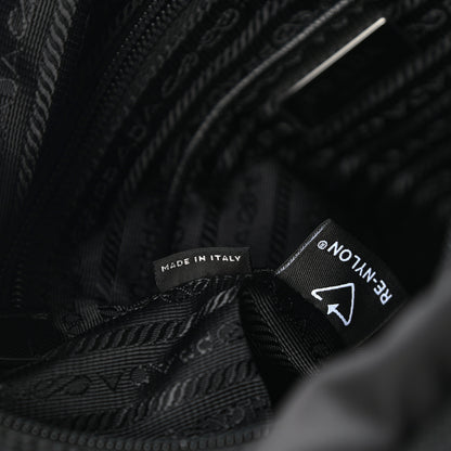 Prada Re-Nylon Vela Saffiano Pocket Single Buckle Messenger Shoulder Bag Black 7 of 11