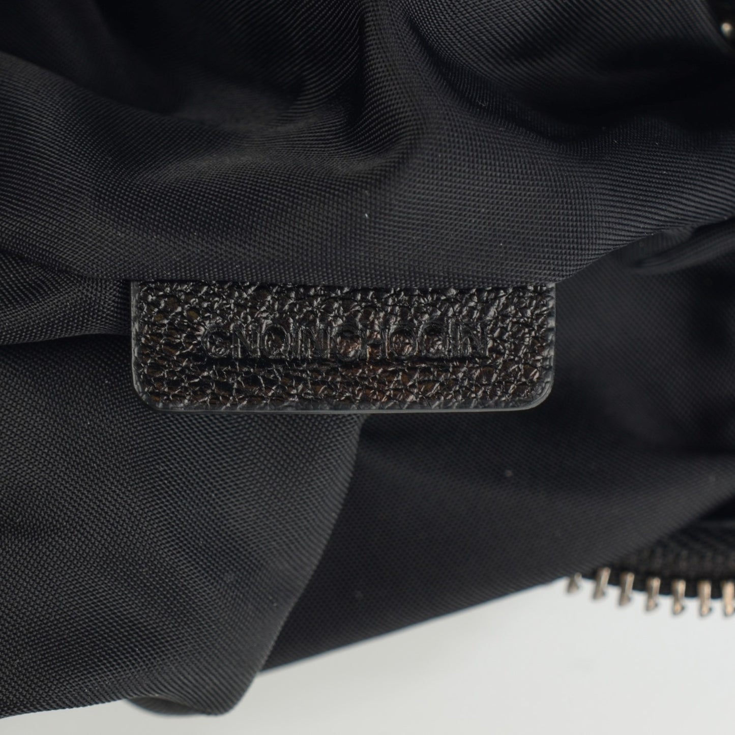 Nylon Tonal Check Drawstring Tote Black