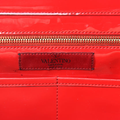 Valentino Garavani Patent Monochrome Medium Rockstud Tote Rosso Valentino 8 of 9