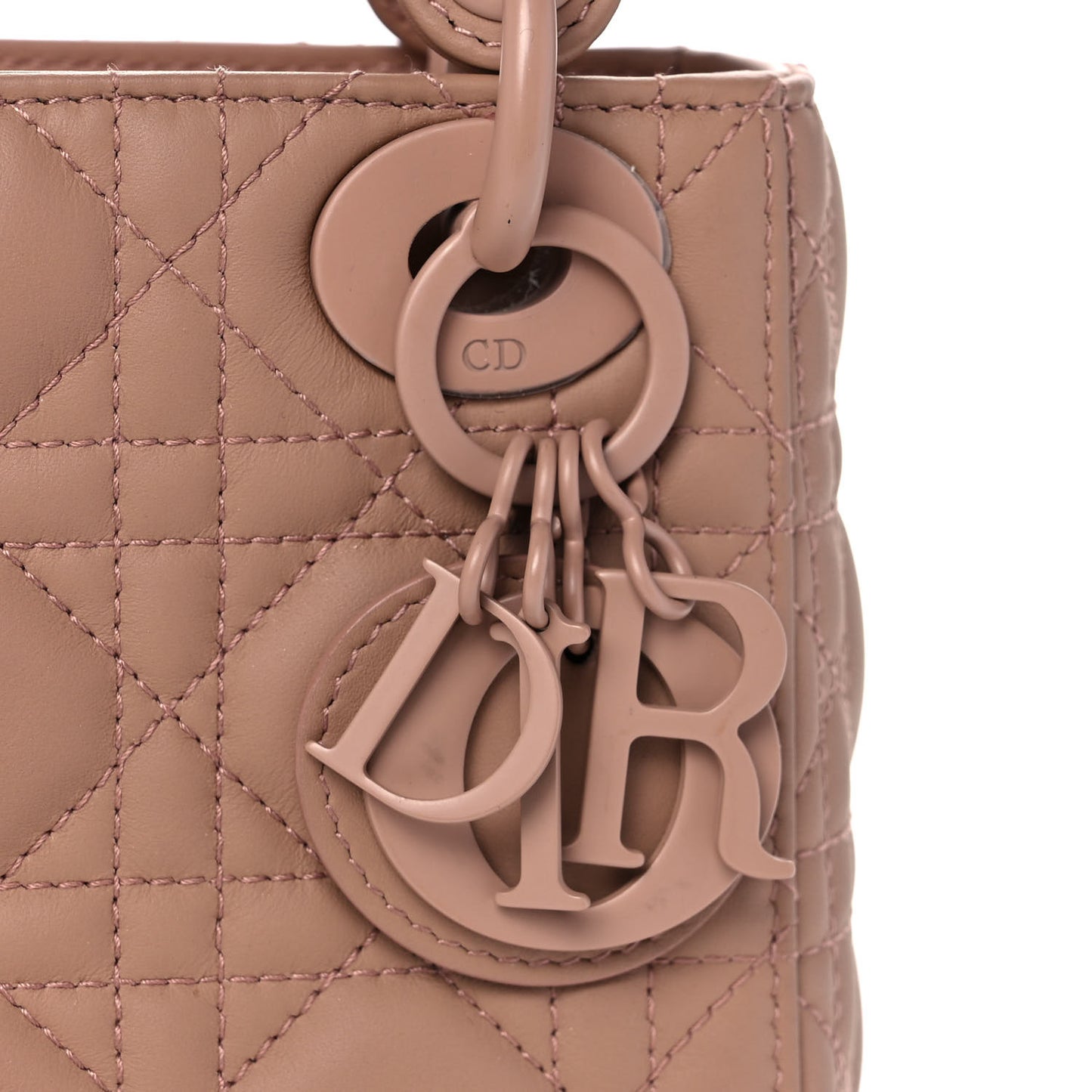 Ultra Matte Calfskin Cannage Mini Lady Dior Light Beige