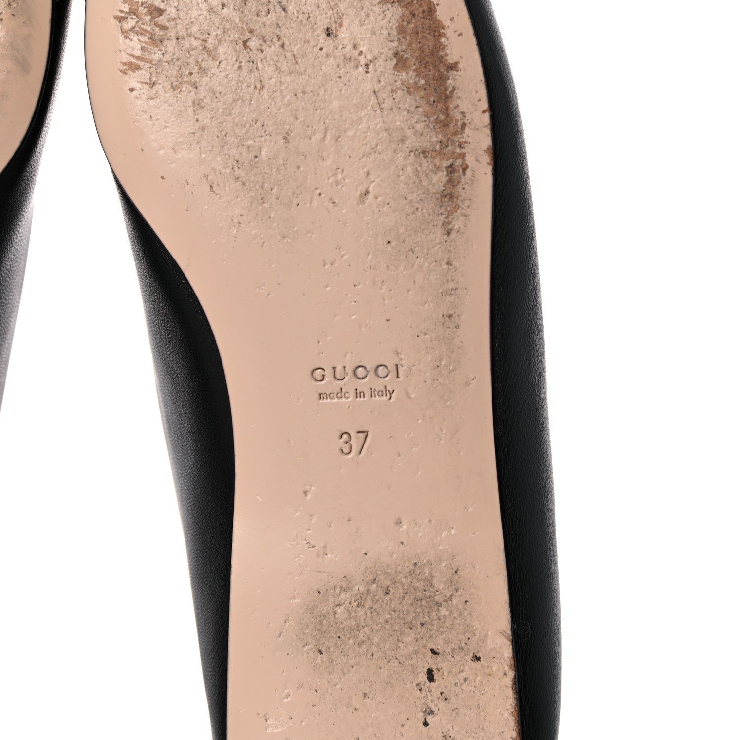 Gucci Nappa Lumiere Deva Horsebit Chain Embellished Flats 37 Black 6 of 11
