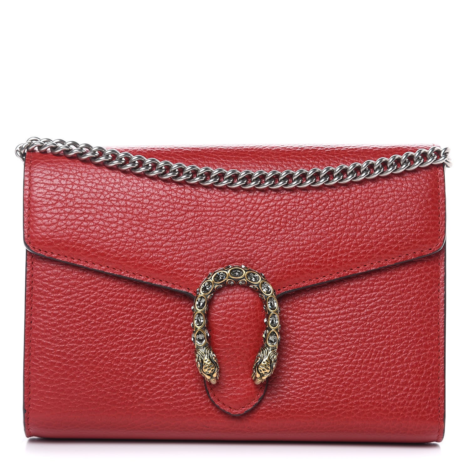 Gucci Calfskin Mini Dionysus Chain Wallet Hibiscus Red 1 of 11
