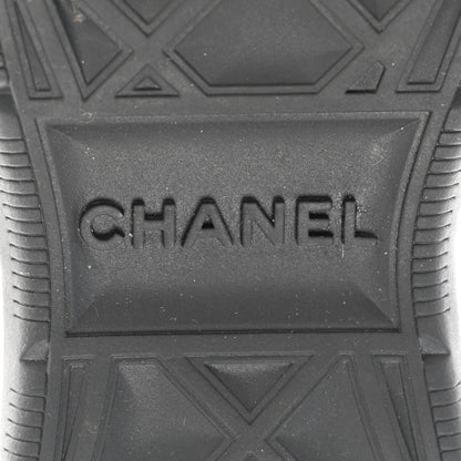 Chanel Velvet Calfskin Mixed Fibers CC Sneakers 41.5 Ivory Black 6 of 9