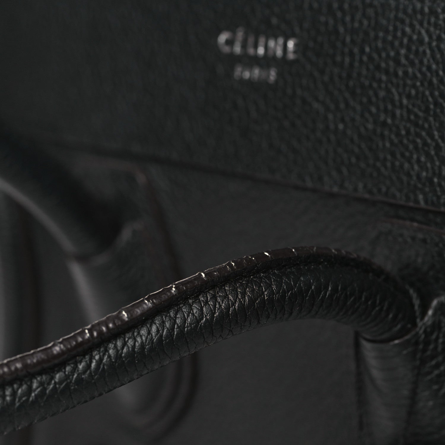 Celine Drummed Calfskin Micro Luggage Black 9 of 10