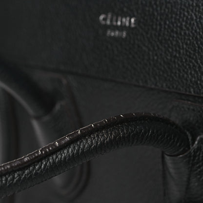 Celine Drummed Calfskin Micro Luggage Black 9 of 10