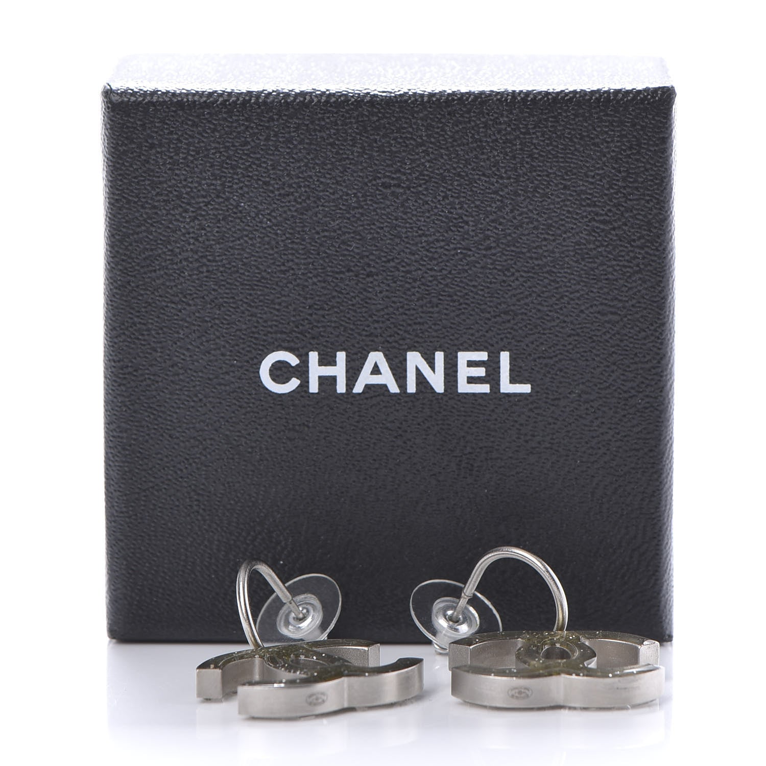 Chanel Baguette Crystal CC Dangle Earrings Silver 11 of 12