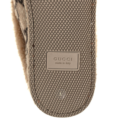 Gucci Covered Wool GG Monogram Mens Fria Horsebit Ankle Boots 9 Beige Ebony Butterscotch 7 of 9