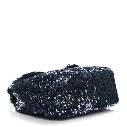 Chanel Sequin Medium Single Flap Blue 4 of 9