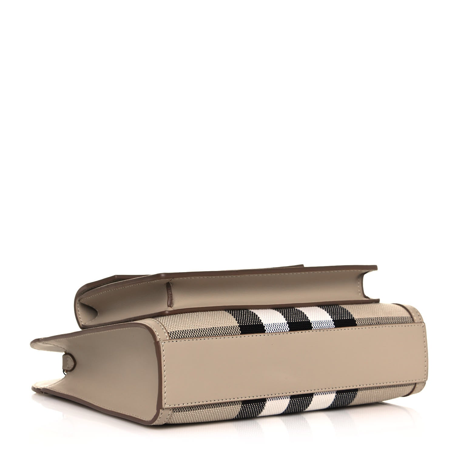 Burberry Smooth Calfskin Canvas Check Mini Pocket Bag Dusty Sand Soft Fawn 4 of 11