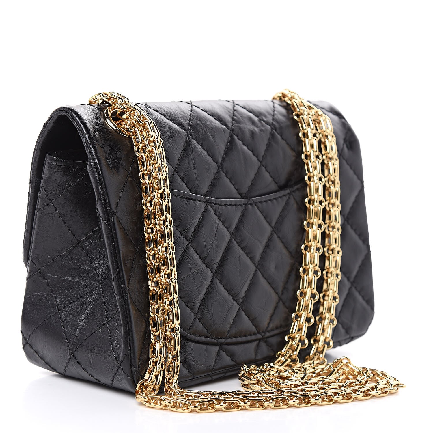 Chanel Aged Calfskin Quilted 2.55 Reissue Mini Flap Black 3 of 12