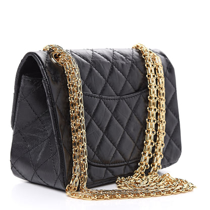 Chanel Aged Calfskin Quilted 2.55 Reissue Mini Flap Black 3 of 12