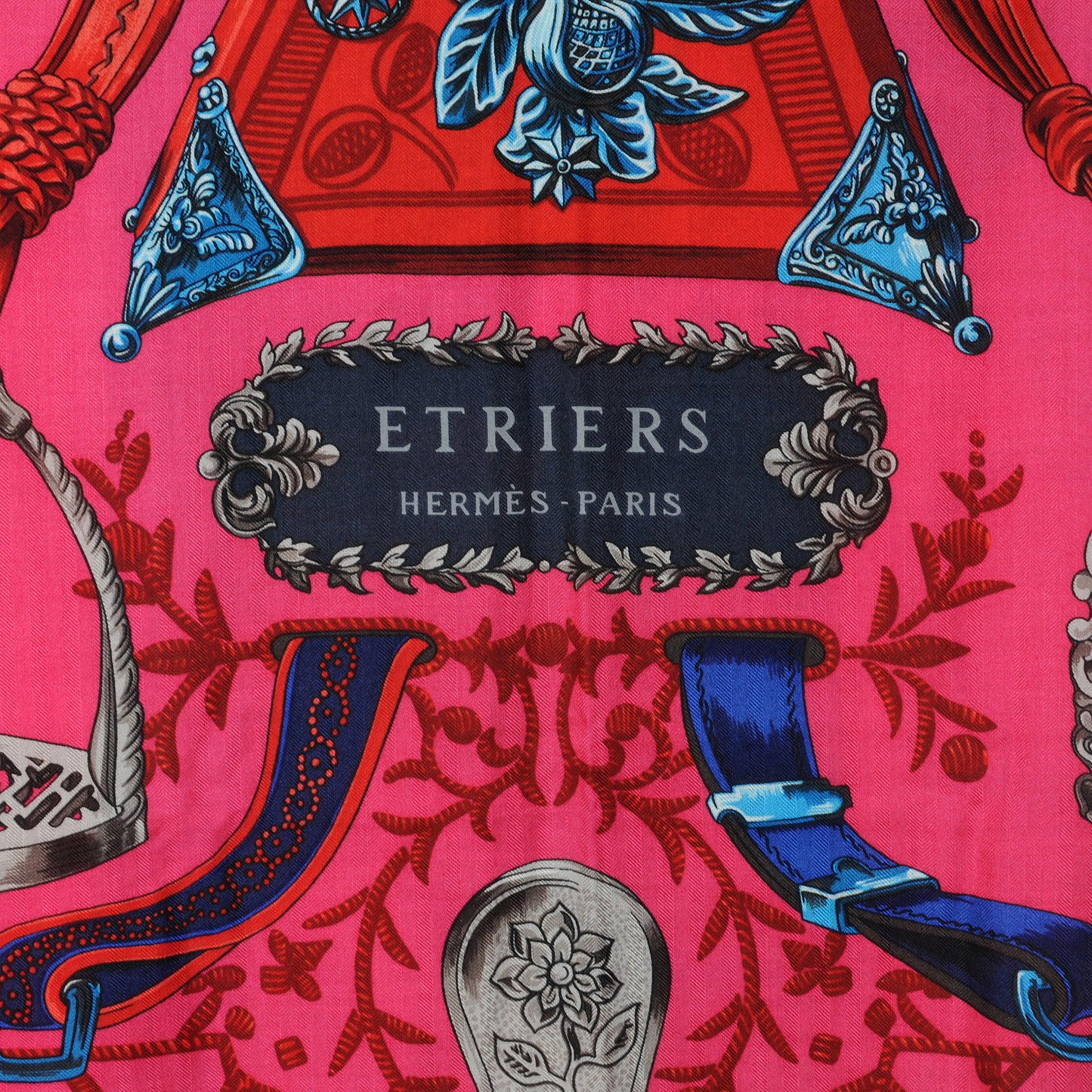 Cashmere Silk Etriers Shawl GM 140 Rose Indien