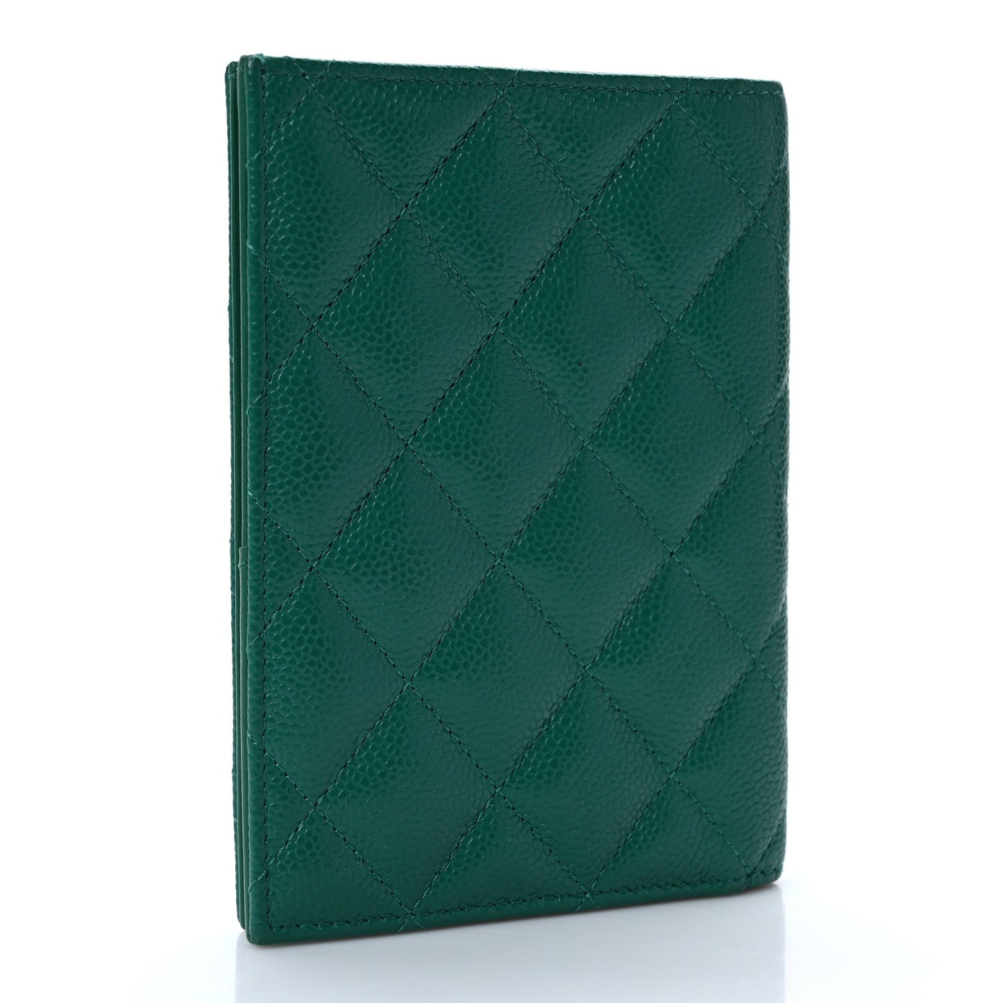 Caviar Quilted Passport Holder Green