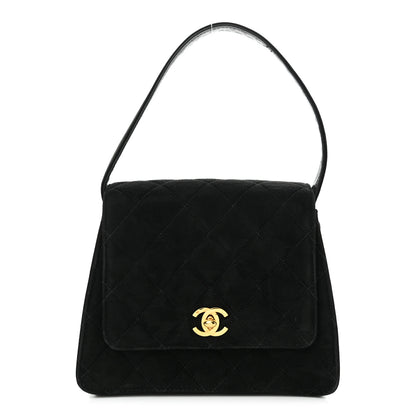 Chanel Suede Quilted Shoulder Bag Black 1 of 12
