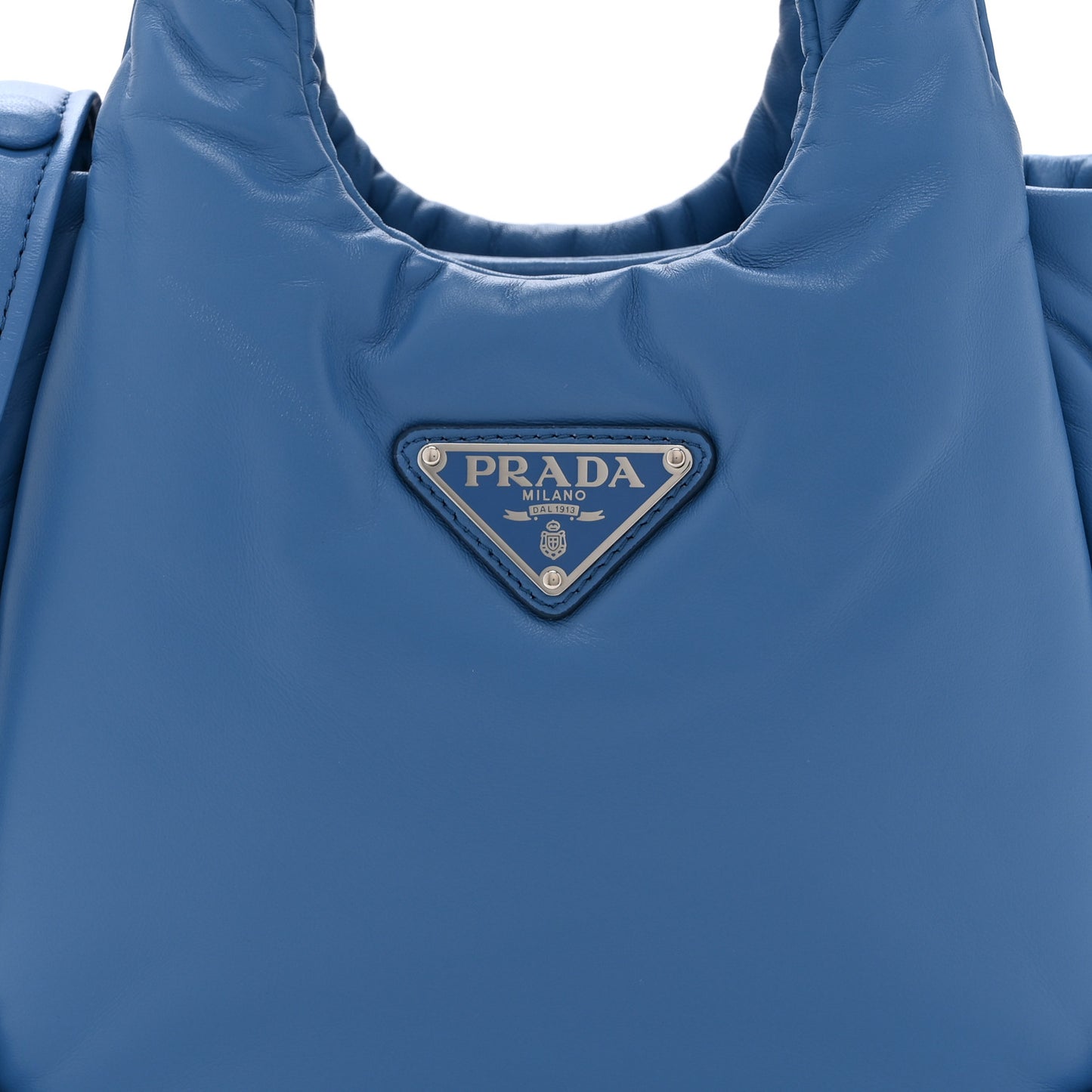Nappa Soft Padded Small Double Handled Shoulder Bag Celeste