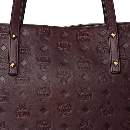 MCM Calfskin Ottomar Monogram Medium Klara Shopper Tote Rustic Brown 8 of 13
