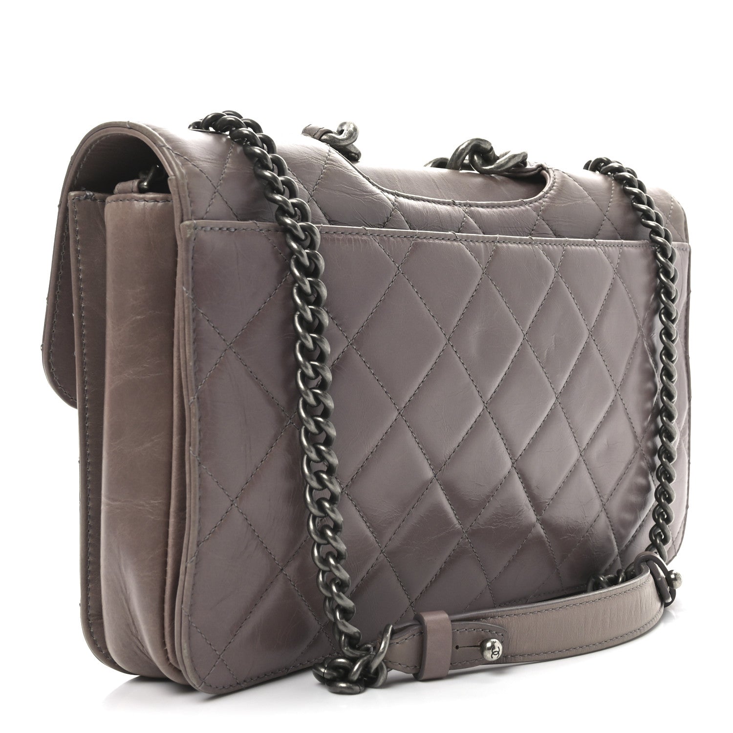 Chanel Glazed Calfskin Quilted Large Perfect Edge Flap Light Pink 3 of 10