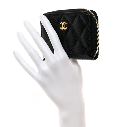 Chanel Caviar Quilted Zip Coin Purse Black 2 of 8