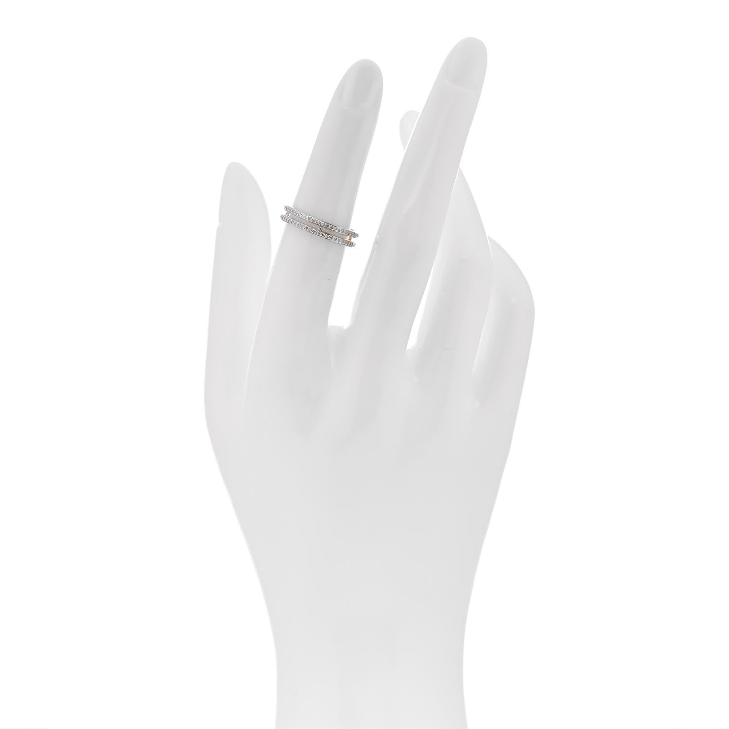 Hermes 18K Rose Gold Diamond Ariane Wedding Band Ring 50 5.25 2 of 5