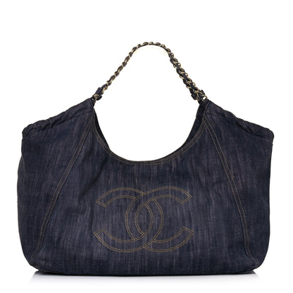 Chanel Denim XL Coco Cabas Tote Dark Blue 1 of 15