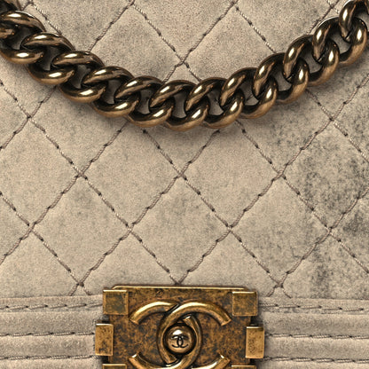 Chanel Iridescent Calfskin Quilted Medium Boy Flap Beige 7 of 11