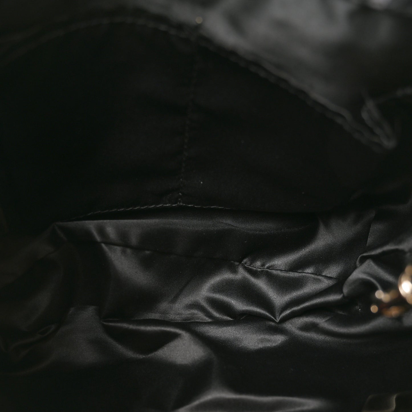 Nylon Small Floral Tote Black Grey