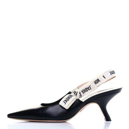 Christian Dior Lambskin Ribbon J'Adior Slingback 65mm Pumps 37 Black 1 of 6