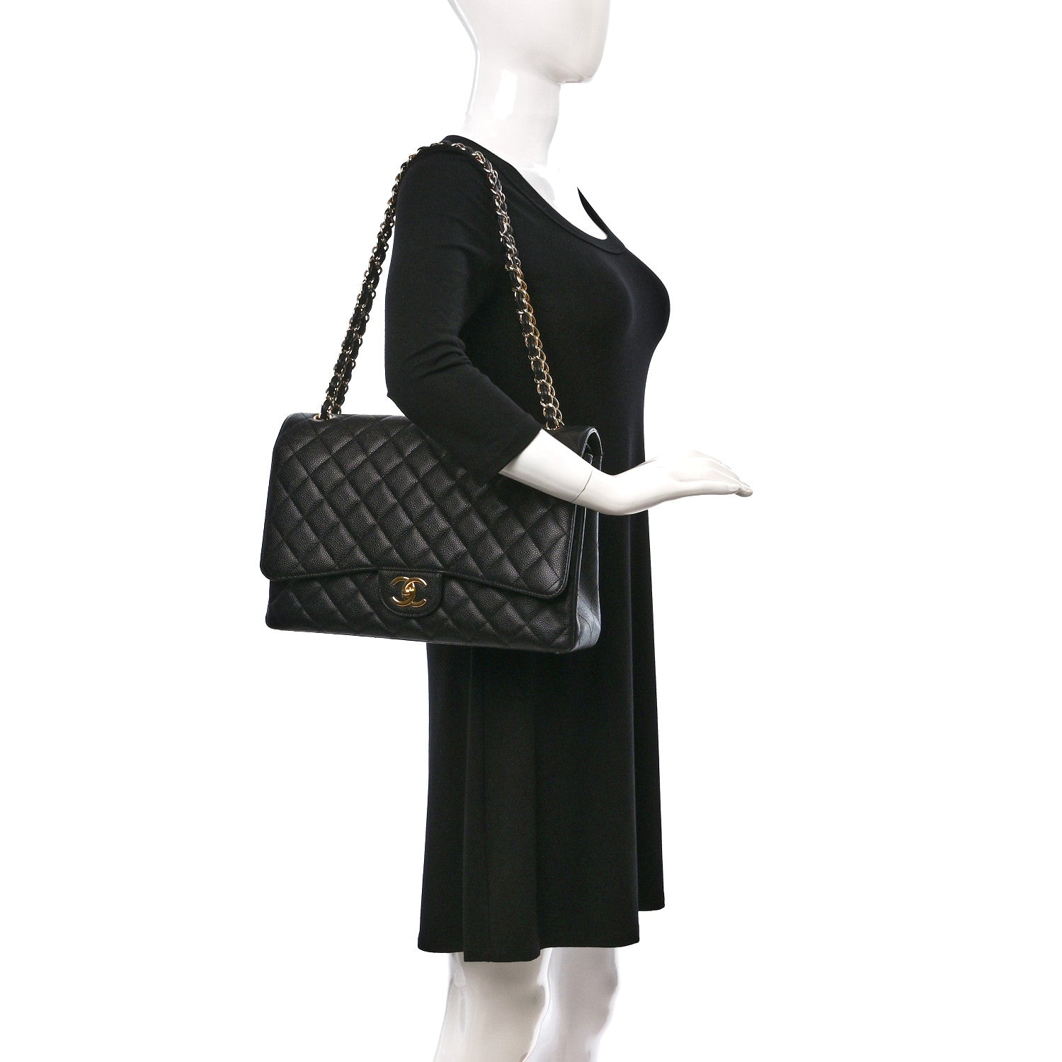 Chanel Caviar Quilted Maxi Double Flap Black 2 of 18