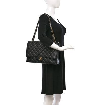 Chanel Caviar Quilted Maxi Double Flap Black 2 of 18