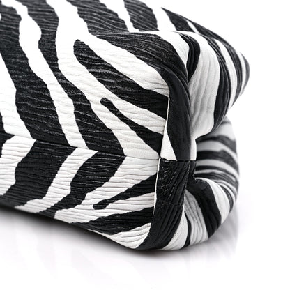 Bottega Veneta Nappa Zebra Print The Pouch Oversized Clutch White Black 9 of 10