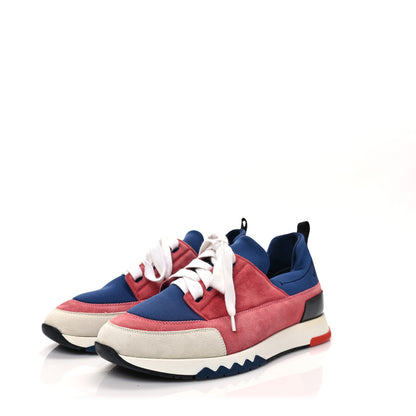 Hermes Technical Canvas Suede Goatskin Womens Stadium Sneakers 38.5 Multicolor 3 of 8