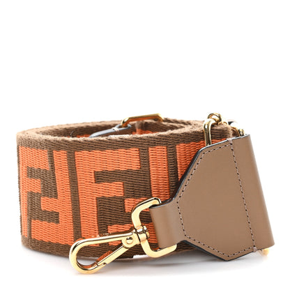Fendi Ribbon Vitello King FF 1974 Adjustable Strap You Fango Brick Sand 1 of 3