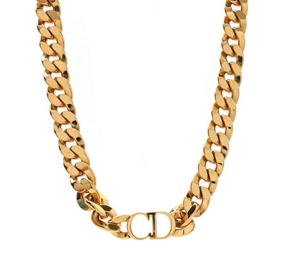 Christian Dior Metal Danseuse Etoile Chain Choker Necklace Gold 1 of 4